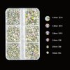 3000 Nail Art AB Crystals Rhinestones Flat Back Round Rhinestones Nail Gems Nail Crystal Diamond Jewelry Nail Suitable for Nail Design DIY Craft Decoration