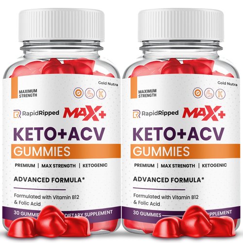 Gold Nutra (2 Pack) Rapid Ripped Max+ ACV Gummies, Higher Potency, Official RapidRipped Max+ Gummies, 2X Stronger Apple Cider Vinegar Gummy, 2 Month Supply