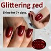 NovaCharm Dark Red Nail Polish - Red Glitter Nail Polish - Chunky Bright Red Nail Polish - High Glossy Sparkly Nail Polish Fast Drying Nail Polish for Women Girls DIY at Home