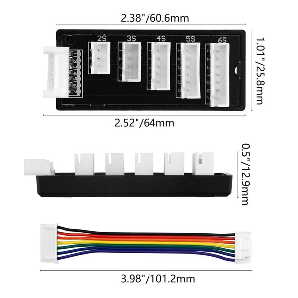 WMYCONGCONG 4 PCS 2-6S Balance Board Battery Charger Extend Expansion Board Adapter Converter for RC Vehicles Lipo Battery Charging