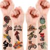 106 PCS Dirt Bike Temporary Tattoos Sticker Motocross Bicycle Sport Birthday Party Decorations Favors Supplies Gifts Boys Girls Men Women Cute Motorcycle Fake Tattoo School Prizes Carnival Game