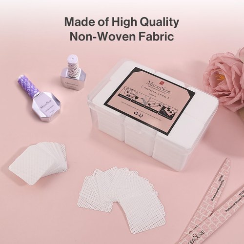 MelodySusie Lint Free Nail Wipes, 1050 PCS Absorbable Nail Polish Remover Pads, Soft Nail Wipes for Gel Nails, Lint Free Nail Wipes for Eyelash Extensions, White