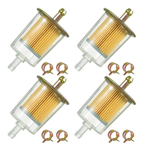 HayEastdor 4PCS 5/16" Universal Fuel Filters with 8PCS 14mm Hose Clamps Gas Inline Fuel Filter Replacement for Motorcycles, Cars, Trucks HE007