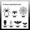 DRWATE Halloween Plastic Bats Spiders Skull Head 150PCS Mini Bats Spiders Skull Heads Spider Webs for Halloween Decorations Creepy Scary Prank Toys Plastic Insect Toys Halloween Miniatures (Bats)