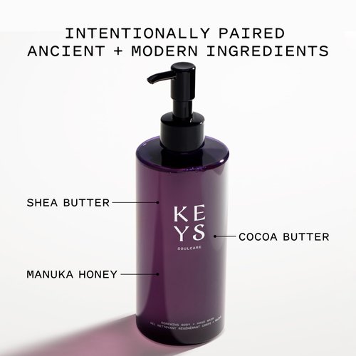 Keys Soulcare Renewing Body + Hand Wash with Manuka Honey, Cleanses, Hydrates and Nourishes Skin with Glycerin & Shea Butter, Cruelty-Free, 9.81 Fl Oz