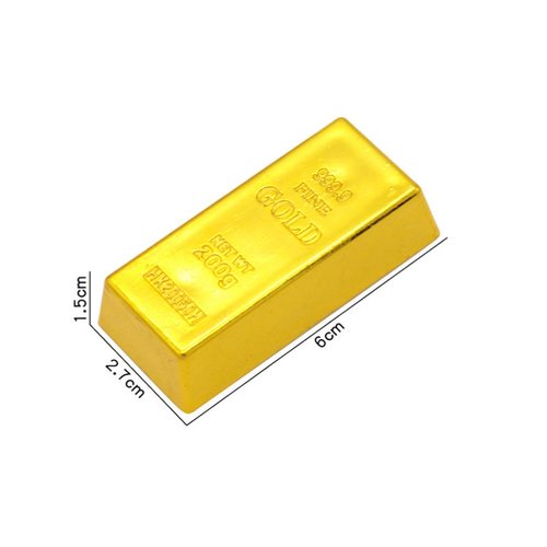 Kisangel 2Pcs Fake Gold Bar Golden Brick Replica Bullion Decorative Movie Prop Novelty Gift Pirate Party Supplies