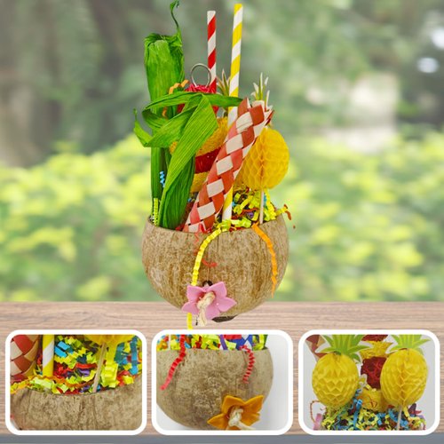 Generic Bird Toys Parrot Toys Chewing Shredding Foraging Coconut Shell Toys for Conure Cockatiel Budgies Parakeet Sun Conure African Grey Caique Quaker Small Cockatoo Mini Macaw