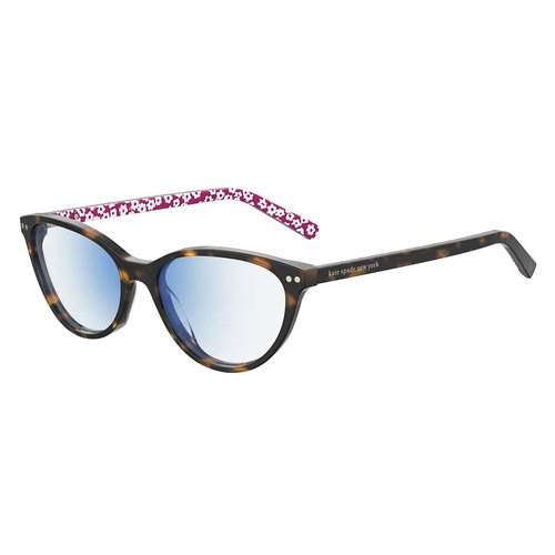 Kate Spade New York Women's Roanne Blue Light Readers Cat Eye Reading Glasses, Dark Havana/Demo Lens, 54mm, 16mm + 2