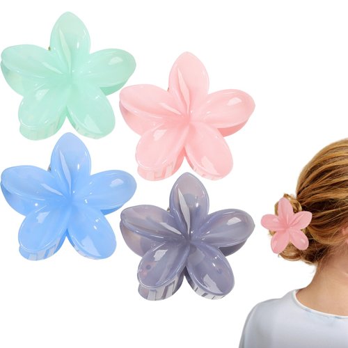 4pcs Hair Claw Clips Hollow Flower Claw Clip Sweet Hair Clip Nonslip Jaw Clips For Ponytail Holde...