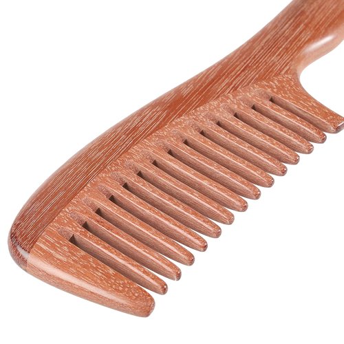 Onedor Handmade 100% Natural Red Sandalwood Hair Combs - Anti-Static Sandalwood Scent Natural Hair Detangler Wooden Comb (Wide Tooth)