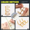 Mardatt 30Pcs 3 Ring Metal Loose Leaf Binders Book Rings Snap Split Hinged for Notebook, Diary, Photo Album, Binding Spines Combs, 20mm (Gold, Silver, Black)