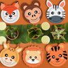 UROINEPA 60PCS Safari Jungle Wild Animal Party Supplies Disposable jungle zoo animal Shaped Paper Plates for Birthday Party, Baby Shower and jungle safari theme party decorations