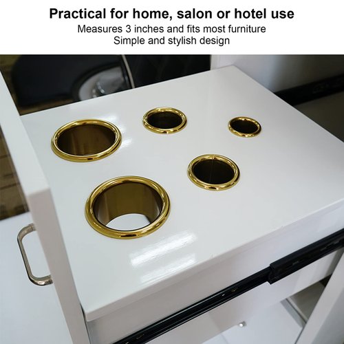 Hair Dryer Holder Insert, Stainless Steel Hairdryer Stand, Firm and Proof Hairdryer Organizer, Hairdressing Dryer Hanger for Hair Salons, Hotel, Bathroom, Bedroom(Gold)