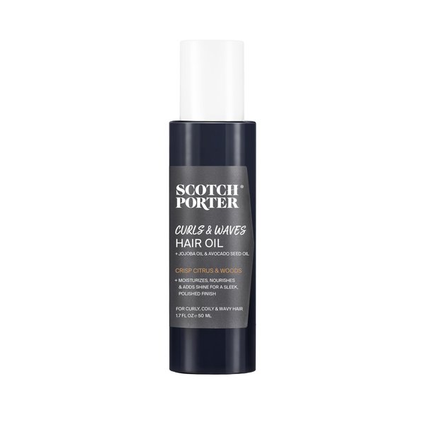 Scotch Porter Smooth & Shine Hair Oil for Men | Seals in Moisture, Detangles & Prevents Frizz | Free of Parabens, Sulfates & Silicones | Vegan | 1.7oz