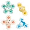 Yummy Baby 4PCS Suction Cup Spinner Toys for Girls and Boys Ages 18 Month+, Perfect for Birthday Gifts, Sensory Bath Toys for Toddlers (4 Pack) (Set 4)