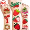 Strawberry Temporary Tattoos Berry First Birthday Party Supplies Decorations 96PCS Cute Tattoos Stickers Party Favors Kids Gifts Girls Boys Classroom School Prizes Themed