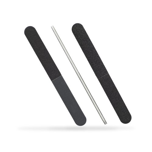 Professional Quality Nail File, Black 4 Way, White Center (100-180/240-600) 12 Pack
