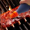 Silicone Basting Brush for Cooking - Oil Dispenser with Brush, All in One Oil Brush for Cooking, BBQ Brush, BBQ Mop- Smoker Accessories Gifts for Men - Sauce Brush for Cooking- Grilling Tools (Orange)