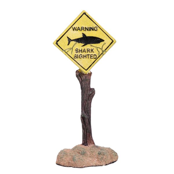 Balacoo Aquarium Funny Ornaments Shark Warning Signs Fish Tank Resin Decoration Craft Landscape DÃcor for Aquarium Fish Tank Home