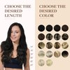 GOO GOO Clip in Hair Extensions Real Human Hair, Remy Human Hair Extensions Clip ins for Women, Natural Human Hair, 18inch 130g 7Pcs, 2 Dark Brown