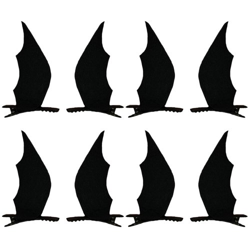 CBLUO 8 Pcs Halloween Bat Hair Clips Devil Barrettes Black Animal Headpiece Hair Pins Hairpins Hairclips Women Holiday Festival Carnival Parade Cosplay Masquerade Dress Up Birthday Party Accessories