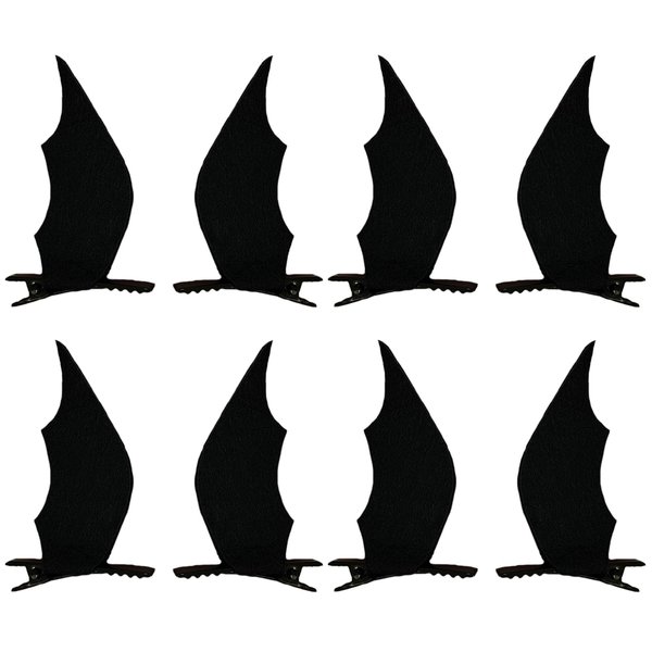 CBLUO 8 Pcs Halloween Bat Hair Clips Devil Barrettes Black Animal Headpiece Hair Pins Hairpins Hairclips Women Holiday Festival Carnival Parade Cosplay Masquerade Dress Up Birthday Party Accessories