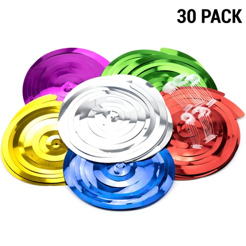 30 Pack Party Hanging Swirl Party Decorations 6 Assorted Colors Hanging Swirls Whirls Plastic Streamers Ceiling Decorations for Birthday Party Wedding Mothers Day Celebration Baby Shower
