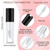 100 Pieces 1.2 ml Clear Mini Lip Gloss Tube Refillable Empty Lip Balm Gloss Containers Bottles Transparent Mini Lipstick Containers for Women DIY Makeup(Black)