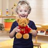 AUCOOMA Teddy Bear Stuffed Animal Cute Red Hoodie Bear Plush Toys Gifts for Kids 11.8 Inches