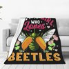 Just A Girl Who Loves Beetles Blanket Cute Beetle Decor Throw Blanket Gifts for Girls Boys Beetle Lover Super Warm Soft Plush Lightweight Fleece Flannel Bed Blanket for Kids Adults Men Women 50"X40"