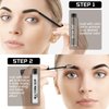 Apooliy 2Pcs Waterproof Eyebrow Gel Set，Highly Pigmented Liquid Eye Brow Gel and Clear Setting Brow Glue,Shaping Natural Eyebrows
