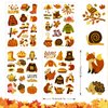 HOWAF 50+ Pcs Fall Temporary Tattoos, 4 Sheets Gold Glitter Hello Fall Face Tattoos Stickers for Autumn Thanksgiving Harvest Decoration, Pumpkins Maple Leaves Waterproof Body Art Stickers