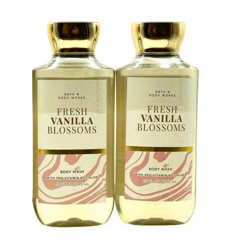 Bath & Body Works Shower Gel, Set of 2 Bottles, Each Bottle 10oz (Fresh Vanilla Blossoms)