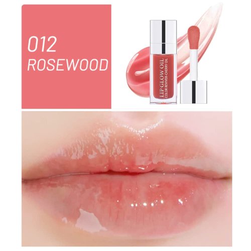 Yasovigi Hydrating Lip Oil Plumping Lip Tint Moisturizing Lip Gloss, Transparent Lip Balm Care Stick Nourishing Repairing Non-sticky, Moisture&Lighten Lip Lines (Rosewood, Normal)
