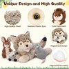 Karister 4Pcs Wolf Stuffed Animals, 20" Magnetic Wolf Plush with Bunny Goat Mice in Giant Coyote's Zippered Belly, Christmas Birthday for Boys Girls Kids, Wildlife Party Decor