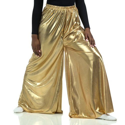 Danzcue Girls Celebration of Spirit Palazzo Pants, Metallic Gold, 8-10