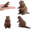 3PCS Safari Animal Figurines, Toy Animals for Kids with Beavers, Cake Toppers