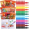 Funrous 48 Pcs Coloring Books with Stackable Crayons Firefighter Summer Circus Party Favors Coloring Pages Drawing Booklet Party Supplies for DIY Art Painting Games Goodie Bag Fillers (Firefighting)