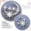 BARTOSI Silver Moon Star Hair Pins Rhinestone Bridal Hair Clips Pearl Bride Wedding Hair Accessories for Women and Girls (Pack of 4)