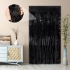 Black Fringe Curtain Party Streamers 2Pack 3.3x8.3 Ft Foil Fringe Backdrop Curtains for Birthday Wedding Bridal Baby Shower Halloween Decor Tinsel Streamers Black Party Decorations Door Streamers