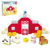 PicassoTiles Magnet Cube Farm House Theme Mix and Match Building Block Construction Toy Barn with 5 Magnetic Cubed Character Action Figure STEM Learning Education Sensory Pretend Play Kid Age 3+ PMC03