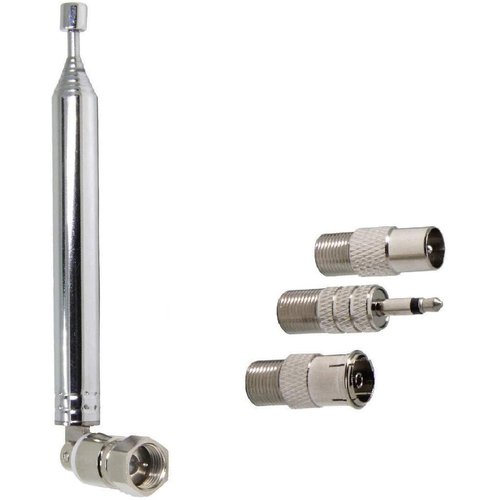 FM Radio Antenna, Ancable Indoor FM Telescopic Antenna 75 Ohm F Type Male Plug Connector with Adapter for Table Top Radio HiFi AV Stereo Receiver Mini System