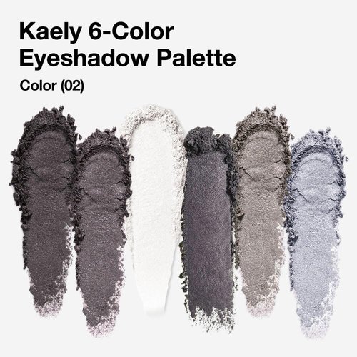 Kaely 6 Color Mini Black Smoky Eyeshadow Palette Makeup, Highly Pigmented Eye Shadow Palette Waterproof, Glitter Shimmer Eye Shadow Palette, paleta de sombras de ojos, Vegan & Cruelty-free, 02