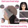 BLOCKICE Highlight Ombre Lace Front Wig Human Hair Wigs for Black Women 4/27 Honey Blonde 13x4 Deep Wave Lace Frontal Wig Pre Plucked 150% Density Deep Curly Glueless Wigs Human Hair 24 Inch