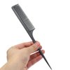 Black Rat Tail Comb Fine Pro Tail Combs Rat Tail Carbon Fiber Heat Resistant Teasing Combs with Plastic Pintail, Dresser Hair Comb Styling Comb for Men and Women - Parting Teasing Styling Tools