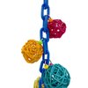 Mandarin Bird Toys 1141 Vine Chain Chewer - Handcrafted bird cage toy, Colorful climbable plastic chain, Chewy colorful vine balls, Small metal bell, Fun for small pet birds Budgie Cockatiel Parrotlet