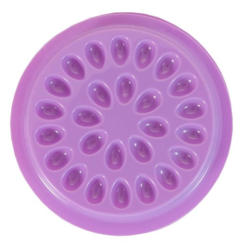 100 PCS Disposable Plastic Glue Pallet Pad for Eyelash Extensions Purple Flower Shaped Lashes Gasket Adhesive Pigment Holder Base for Nail Art or Tattoo Ink