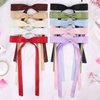 Hair Bows Clips for Women - Hair Ribbon Clips with Long Tail, Satin Tassel Bowknot Barrettes Hairbows Hair Accessories for Women Girls (Black White Red Khaki Brown)