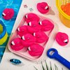 Flamingo Rubber Duckies for Kids, 12PCS Pink Flamingo Duck Bath Toys Cute Floating Squeaky Mini Rubber Ducks for Baby Shower, Cake Decoration, Classroom Carnival Prizes