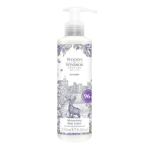 Woods of Windsor Body Lotion, Floral Body Moisturizer for Women with Notes of Patchouli and Musk, Fast Absorbing Body Cream to Help Soften and Moisturize Skin, Lavender Scent 250ml